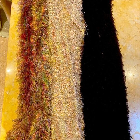 Bundle of three furry scarves- sold together for one price. - Picture 1 of 4